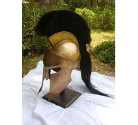 Nautical Replica Hub Medieval Armour King Leonidas Greek Spartan 300 - Casco romano con soporte de madera