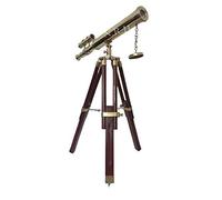 Nautical Replica Hub Telescopio de Doble Barril de latón náutico con trípode de Madera