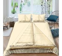 Nautical sketch style Funda Edredon Tres Piezas Diseño 3D con Cremallera Náutico sketch estilo Funda de Edredón incluye Funda de Almohada a Juego Suave Lavables for Adolescentes King（220x240cm）