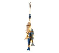 Nautical Wooden Decor, Coastal Wall Art, LED Fish Hanging