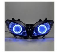 NAUTIG Faro Motocicleta Conjunto Faros Delanteros Proyector Para Motocicleta R1 YZF-R1 2002-2003 HID Blue Angel Eyes Personalizados Luz Alta/Faros Delanteros