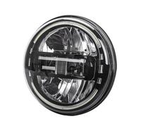NAUTIG Faro Motocicleta Faro LED DRL H4 Para Motocicleta 7 Pulgadas Para JEEP Para Wrangler JK Para Touring Para Road Para King Para Round Faros Delanteros(Negro)