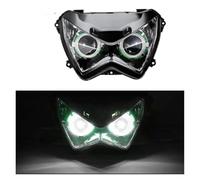 NAUTIG Faro Motocicleta Faros Delanteros Personalizados Con Proyector HID Angel Eye Luces LED Impermeables Para Z800 Z250 2013-2016 Faros Delanteros(Green)