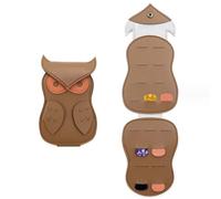 NAUXIU Bolsa de almacenamiento portátil enrollable con forma de búho de dibujos animados para accesorios deportivos S8W4 Entertainment y, Khaki