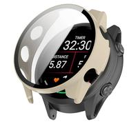 NAUXIU Carcasa protectora de pantalla de cristal completo para Garmin Forerunner 570 de 47 mm y 42 mm