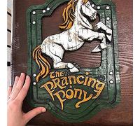 NAUXIU Lord of The Rings 'The Prancing Pony' and 'The Green Dragon' Pub Signs Set,3D Handmade Bar Style Sign, Pub Home Business Office Decorative Sign A