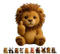 NAUXIU Middle Finger Plush Animal Toy,Attitude Animal, Highland Cow,Funny Soft Animals,Stress Relief Decor Gift,Unique Gifts for Home Office Decor-H