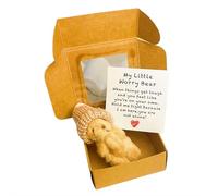 NAUXIU Mini conejito de peluche - Bonito regalo de Pascua 2025, conejo positivo en una caja, animal de peluche suave y flexible, apoyo emocional y regalo inspirador, perfecto para cestas y abrazos