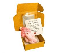 NAUXIU Mini conejito de peluche - Bonito regalo de Pascua 2025, conejo positivo en una caja, animal de peluche suave y flexible, apoyo emocional y regalo inspirador, perfecto para cestas y abrazos