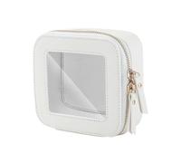 NAUXIU Nueva bolsa de maquillaje transparente | Mini bolsa de maquillaje | Bolsa de maquillaje pequeña/bolsa de cosméticos pequeña para bolso | Bonita bolsa de maquillaje de cuero | Organizador de