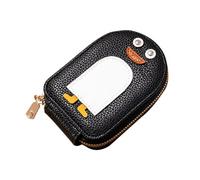 NAUXIU Portatarjetas de pingüino portátil, mini cartera fina con múltiples ranuras para tarjetas de crédito, cartera, tarjetero, acordeón, piel sintética, lindo, Black, 4.88*3.22*1.18 inches