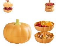 NAUXIU Pumpkin Snack Holder,Pumpkin Snack Bowl with Lid,Stacked Pumpkin Snack Holder,Pumpkin Serving Bowl, Pumpkin Snack Tray,Stacked Pumpkin Snack Holder for Halloween Party Home Decor