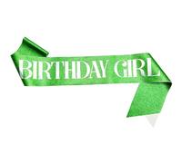 NAUXIUDSJS Banda de cumpleaños para niña, banda de cumpleaños para mujer, banda de purpurina con lámina multicolor, suministros de recuerdos de fiesta para dulces 16, 18, 21, 30 o cualquier fiesta de