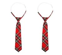 NAUZE 2 corbatas de tartán escocés para hombre, corbatas de tartán escocés para regalo de boda y fiesta, rosso, Talla única