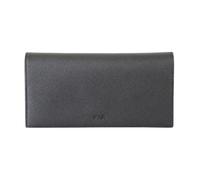 NAVA Design - Portafoglio Donna in Pelle Saffiano, Contiene Fino a 12 Carte di credito, Colore Nero - Dimensioni 19 x 10 cm