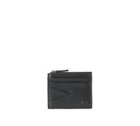 Nava Design - Portafoglio Uomo in Pelle con Sei CC, Portamonete con Zip e Schermatura RFID, Colore Nero - Dimensioni 8 x 10 cm