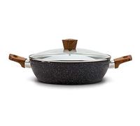 NAVA Sartén NATURE | Ø 28 cm, 4,2 L | Sartén con tapa con revestimiento de granito para freír alimentos | para cocina de gas e inducción