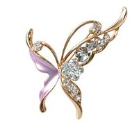 Navachi Broche de mariposa de cristal esmaltado chapado en oro de 18 quilates, Cristal Zinc