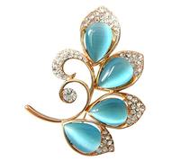 Navachi Metal chapado en oro de 18 quilates pera Blue Opal