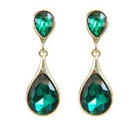 Navachi Metal chapado en oro de 18 quilates pera Green Cubic Zirconia
