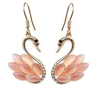 Navachi Metal chapado en oro de 18 quilates talla marquesa rosa ópalo