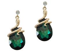 Navachi Metal chapado en oro de 18 quilates talla pera verde circonita