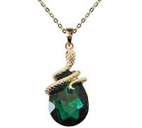 Navachi Metal chapado en oro de 18 quilates talla pera verde circonita