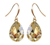 Navachi Pendientes chapados en oro amarillo de 18 quilates con circonita cúbica, circonita cúbica de zinc, Oro amarillo