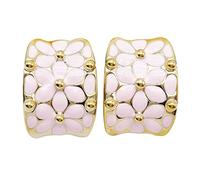 Navachi Pendientes chapados en oro de 18 quilates con diseño de flor de arco iris cuadrado, esmaltado Base de metal chapada en oro de 18 quilates