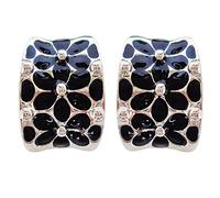 Navachi Pendientes chapados en oro de 18 quilates con diseño de flor de arco iris cuadrado, esmaltado Base de metal chapada en oro de 18 quilates