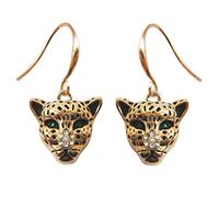 Navachi Pendientes colgantes Az1384 chapados en oro de 18 quilates con cabeza de leopardo, Zinc Cristal