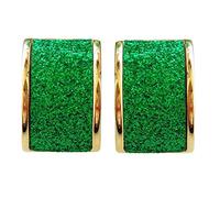 Navachi Pendientes cuadrados chapados en oro de 18 quilates con purpurina de plata arcoíris, Zinc Purpurina zinc