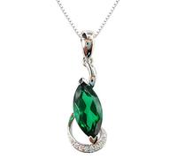Navachi plata chapada de oro de 18 quilates marquesa Green White esmeralda sintética