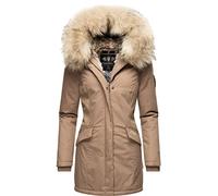 Navahoo Abrigo corto de invierno para mujer con capucha Cristal XS-XXL, gris pardo, XXL