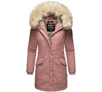Navahoo Abrigo corto de invierno para mujer con capucha Cristal XS-XXL, rosa oscuro, L