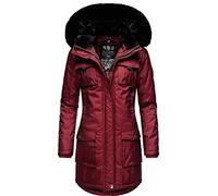Navahoo Abrigo de invierno cálido para mujer con capucha desmontable y bolsa de compras extra Tiniis, XS-XXL, burdeos, XS