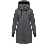 Navahoo Abrigo de invierno impermeable para mujer, parka cálida con capucha (extraíble) y correas de mochila en el interior delicado de invierno 14 S-6XL, antracita, XL
