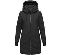 Navahoo Abrigo de invierno impermeable para mujer, parka cálida con capucha (extraíble) y correas interiores de invierno 14 S-6XL, Negro , M