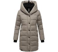 Navahoo Abrigo de invierno para mujer, abrigo acolchado largo y cálido con capucha y cuello de forro polar desmontable Knutschilein XS-3XL, gris, XL