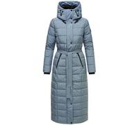 Navahoo Abrigo de invierno para mujer, abrigo acolchado cálido, largo con capucha y cinturón de cintura, parte XIV XS-3XL, Azul Tormentoso, XS