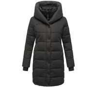 Navahoo Abrigo de invierno para mujer, abrigo acolchado cálido, largo con capucha y cuello de forro polar extraíble, tallas XS-3XL, Negro , S
