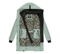 Navahoo Abrigo de invierno para mujer, abrigo acolchado cálido, largo con capucha y cuello de forro polar extraíble, tallas XS-3XL, Smokey Mint, L