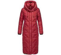 Navahoo Abrigo de invierno para mujer, abrigo acolchado extra largo con capucha, tallas XS-XXL, rojo oscuro, M