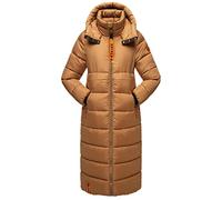 Navahoo Abrigo de invierno para mujer, abrigo cálido acolchado con capucha, flores de cristal, XS-3XL, marrón claro, XS
