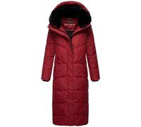 Navahoo Abrigo de invierno para mujer, abrigo cálido acolchado extralargo con capucha extraíble, llamativo, XIV XS-5XL, rojo oscuro, M