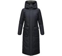 Navahoo Abrigo de invierno para mujer, abrigo cálido extralargo con capucha, talla XS a XXL, azul marino, L