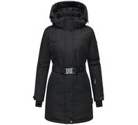 Navahoo Abrigo de invierno para mujer, parka cálida con capucha extraíble y cinturón en la cintura, beso helado, talla 14, S-3XL, Negro , S