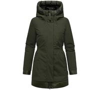 Navahoo Abrigo de invierno para mujer, parka cálida con tira magnética y capucha ajustable, princesa de invierno, 14 S-3XL, verde oscuro, 3XL