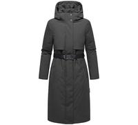 Navahoo Abrigo de invierno para mujer, parka cálida e impermeable con capucha (extraíble) y cinturón para la cintura, tallas XS-3XL, Mouse Grey, XS