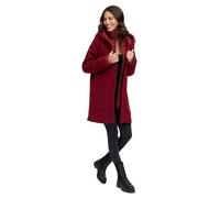 Navahoo Abrigo de invierno para mujer (S-3XL) - Ranuras para caminar, cuello desmontable, capucha grande, abrigo largo, chaqueta cálida para mujer - N043, burdeos, S